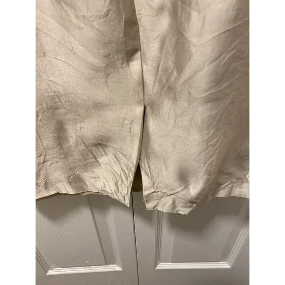 Gilar 100% Silk Fitted Hourglass Silhoutte Lined Sheath Dress Beige -Size 6 - Picture 9 of 14